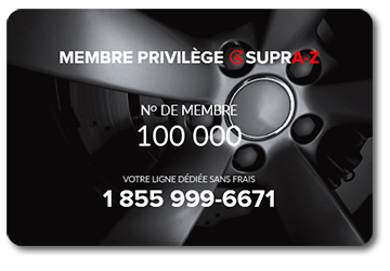 Carte de membre privilège SUPRA-Z